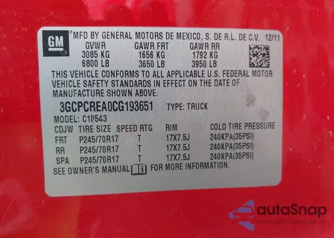 2012 Chevrolet Silverado 1500 Ls from USA, damaged, VIN 3GCPCREA0CG193651